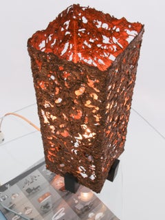 Brutalist Copper Table Lamp by Aimo Tukiainen Oy Moonlight Ltd, Finland 1960s