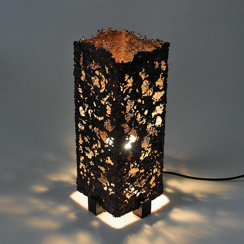 Finnish Brutalist Copper Tablelamp by Aimo Tukianinen 1960s, Finland