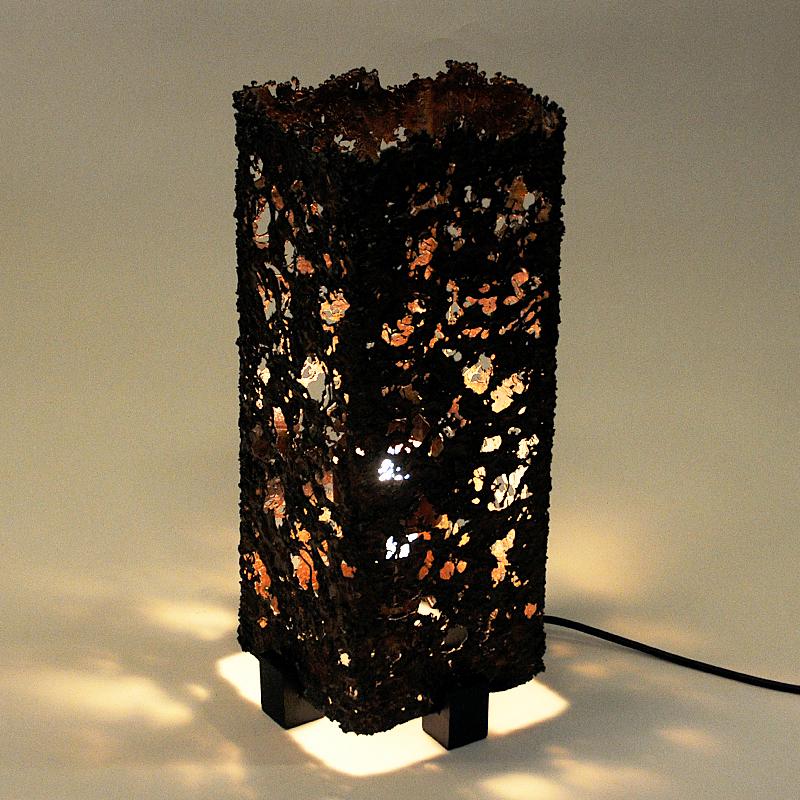 Mid-20th Century Brutalist Copper Tablelamp by Aimo Tukianinen 1960s, Finland