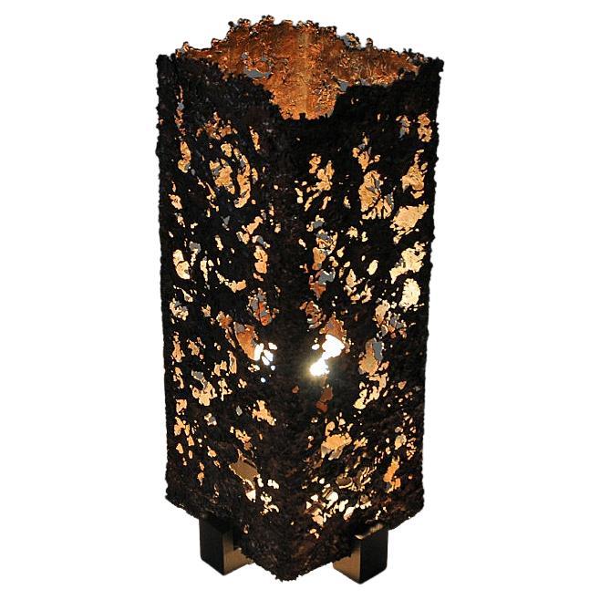 Brutalist Copper Tablelamp by Aimo Tukianinen 1960s, Finland