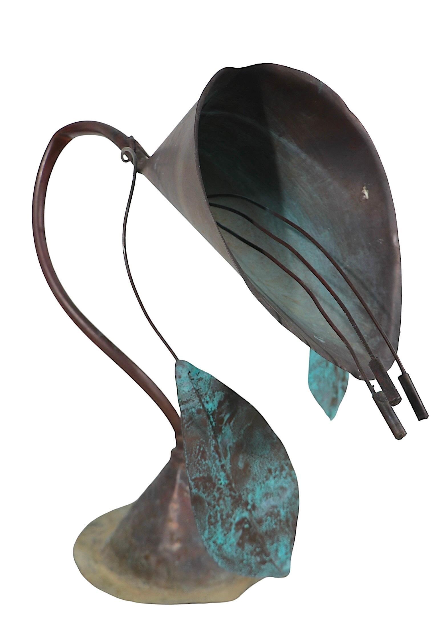 Escultura Brutalista de Cobre Verdigris The Lilly c 1970's en venta 5