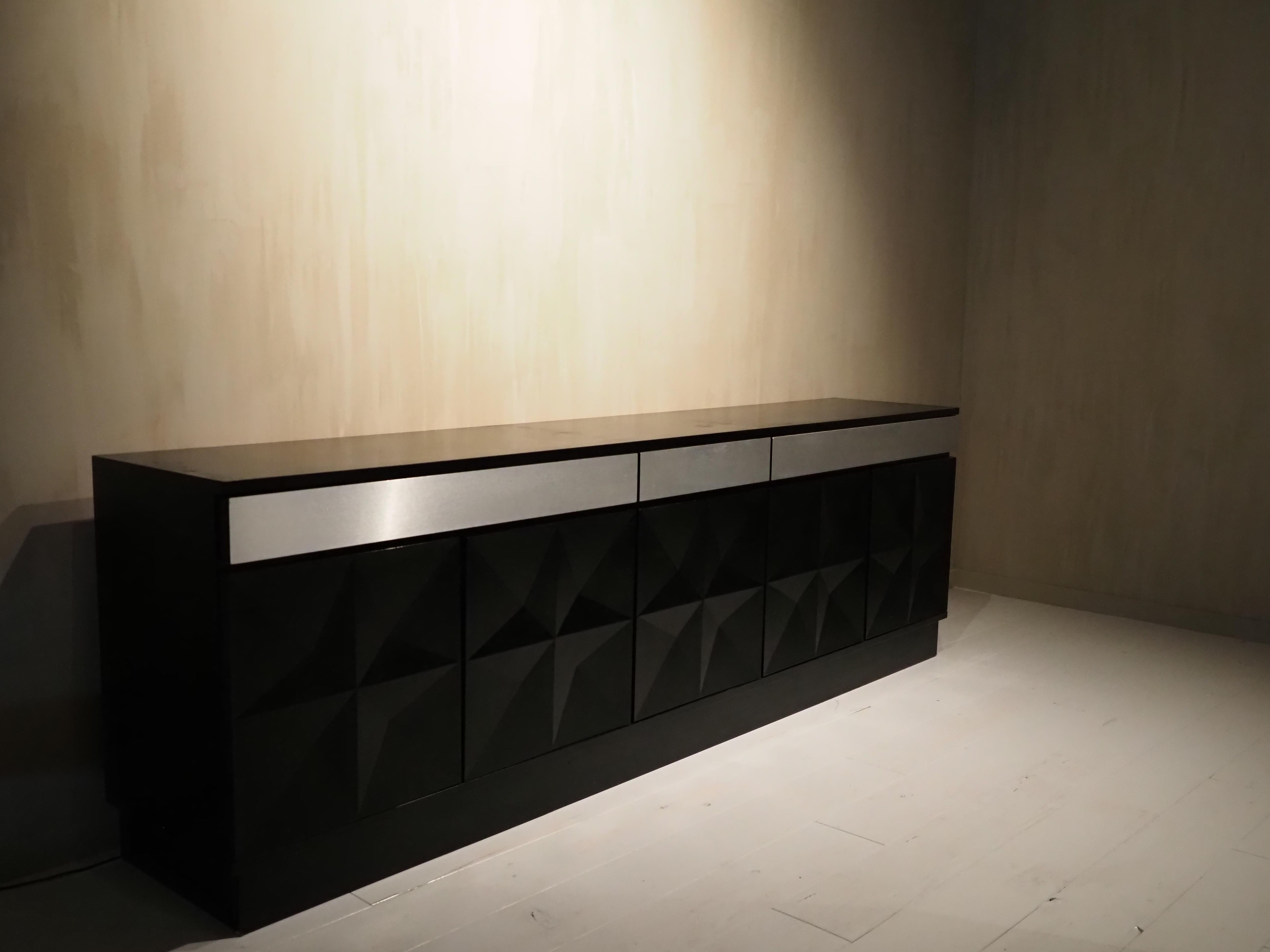 Brutalist credenza by Jean Batenburg for MI 1970 For Sale 5