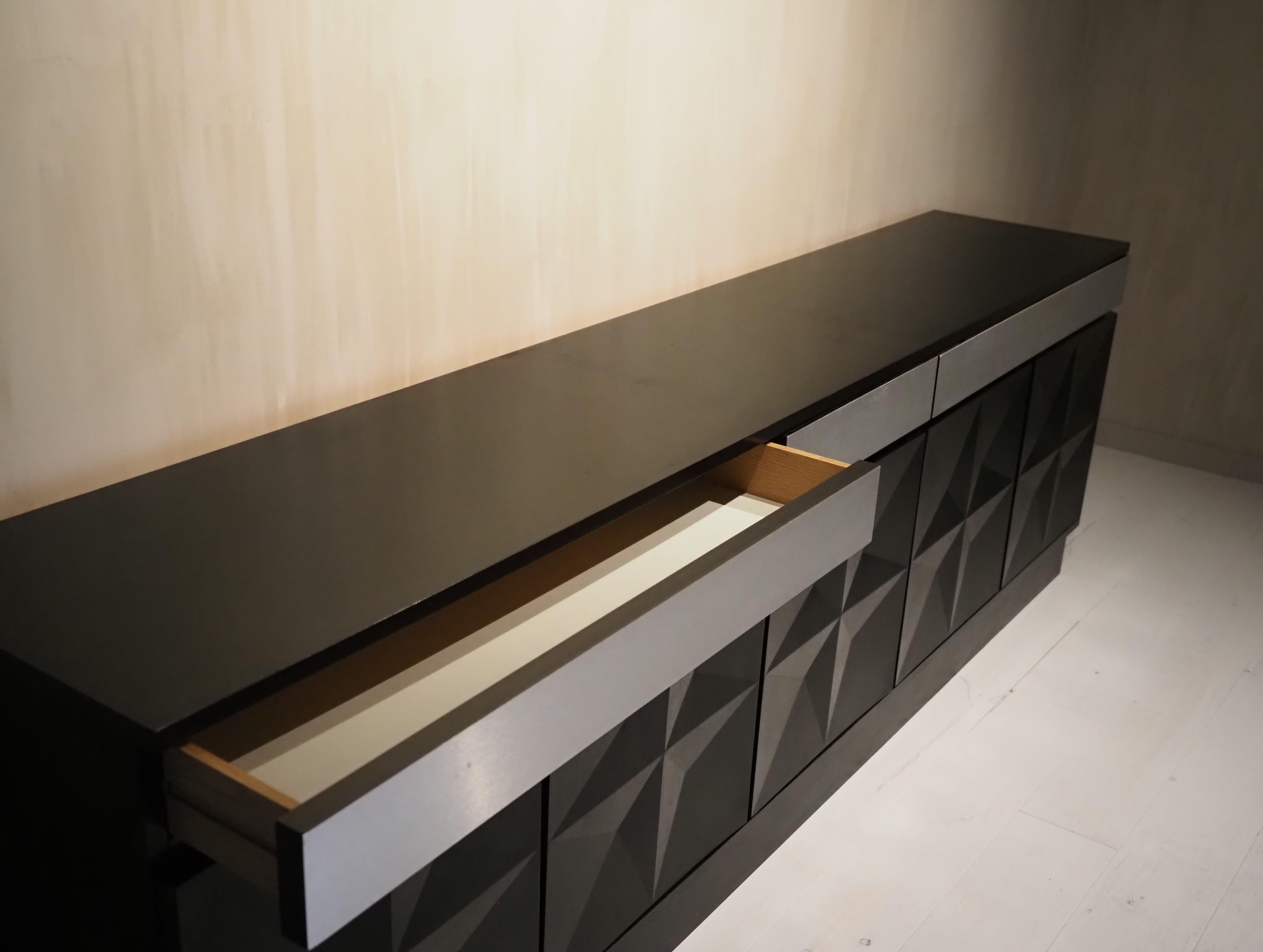 Brutalist credenza by Jean Batenburg for MI 1970 For Sale 6