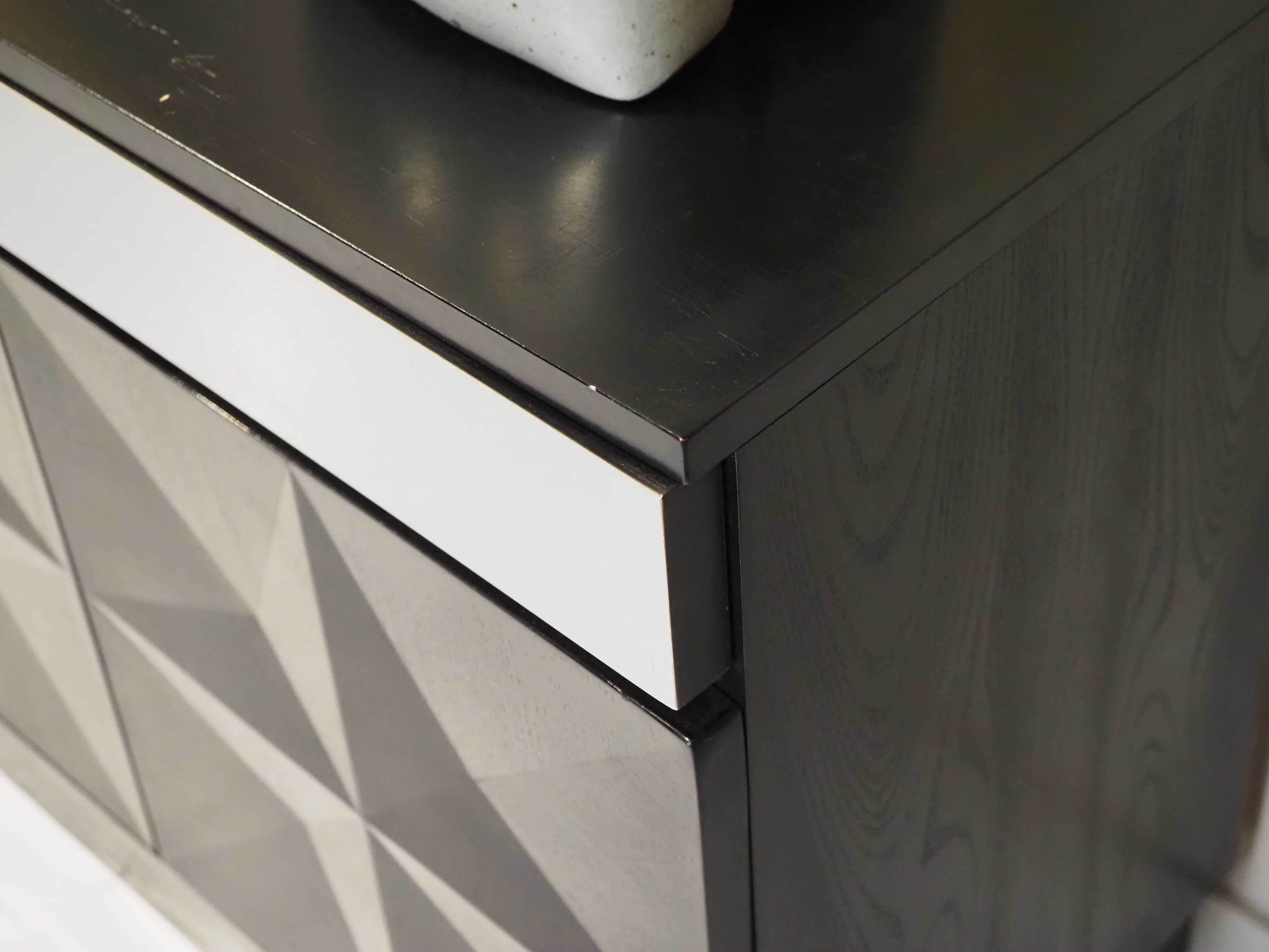 Oak Brutalist credenza by Jean Batenburg for MI 1970 For Sale