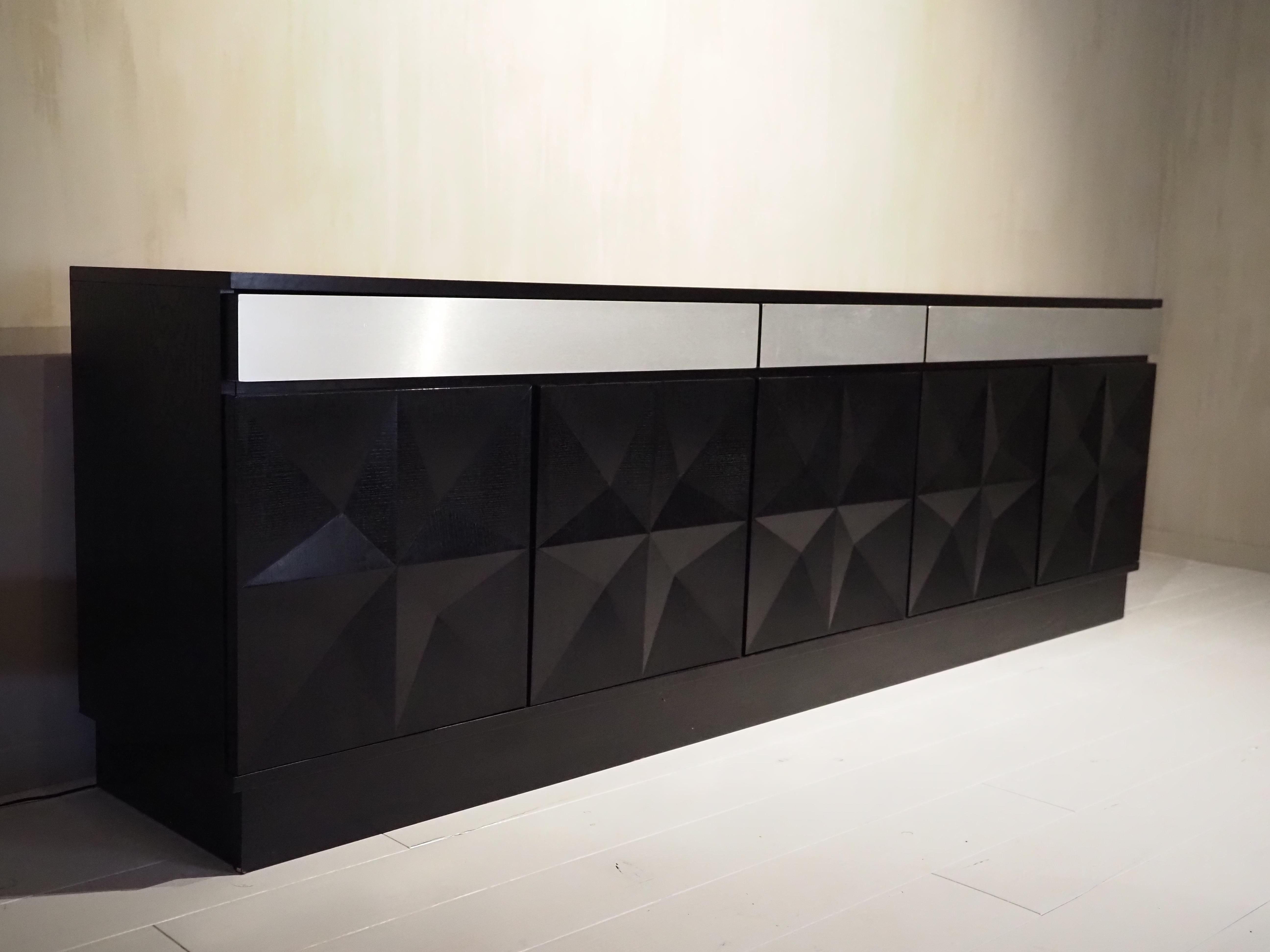 Brutalist credenza by Jean Batenburg for MI 1970 For Sale 1