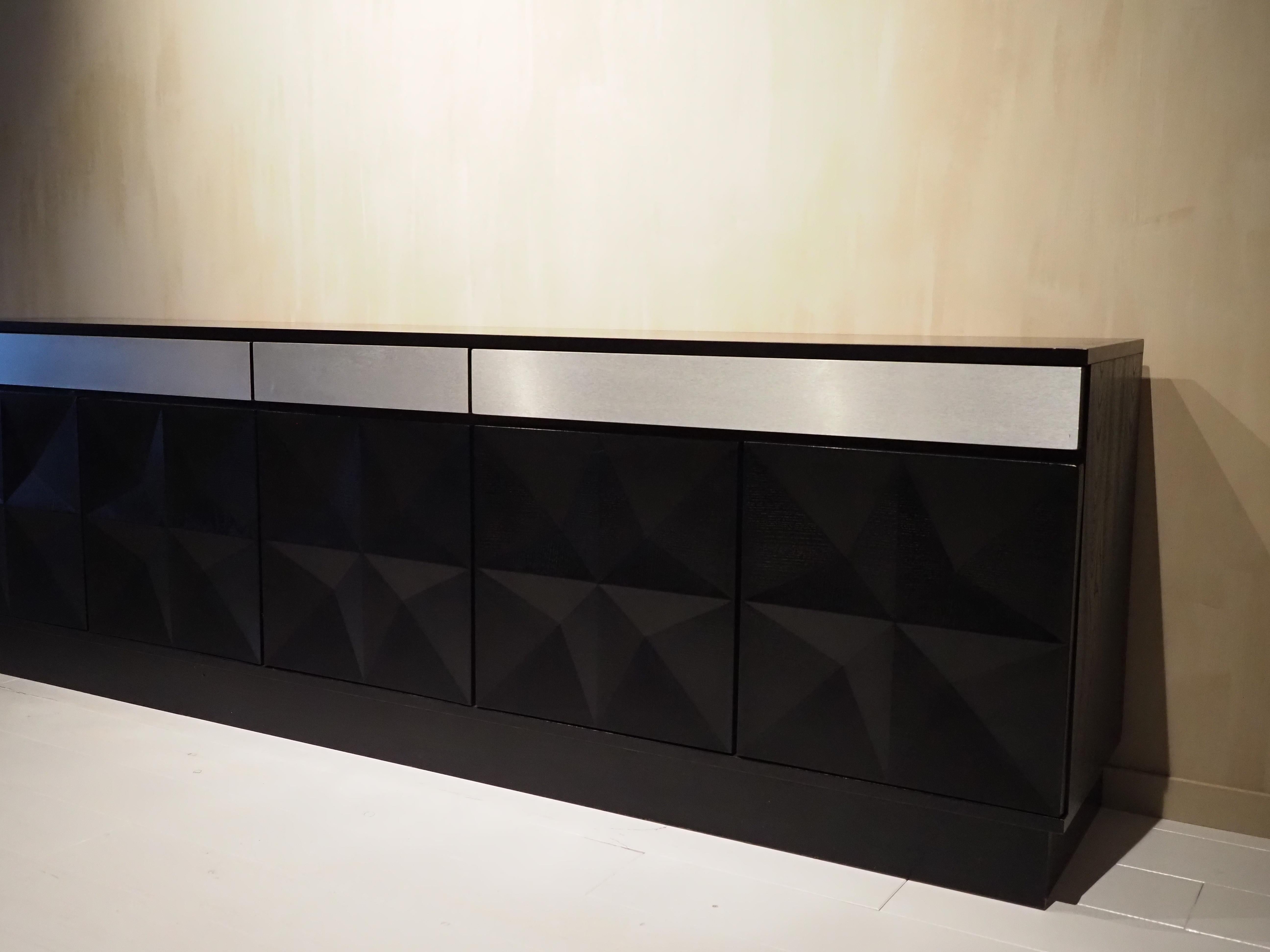 Brutalist credenza by Jean Batenburg for MI 1970 For Sale 2