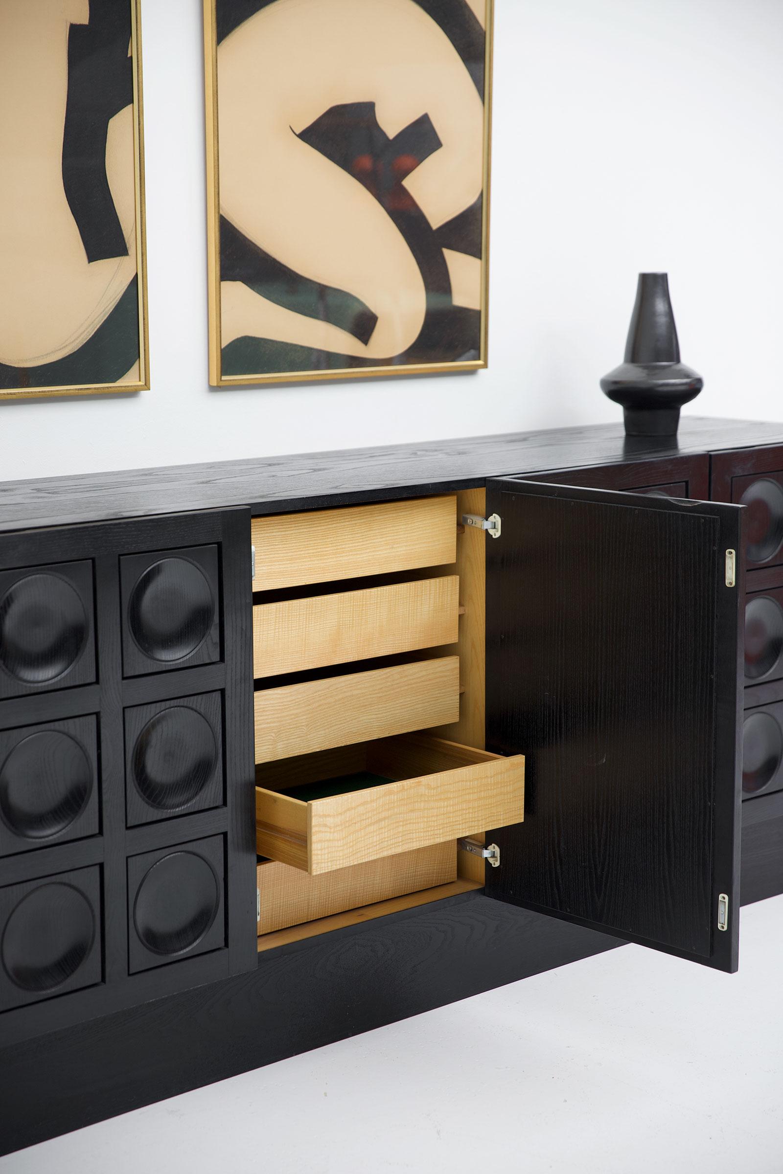 Brutalist Credenza in Black Stained Oak 2