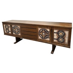 Brutalist Credenza With Ceramic Tile front