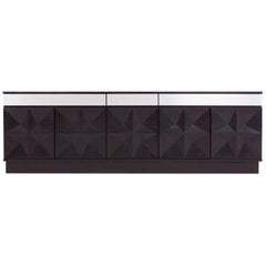 Brutalist credenza with geometric pattern