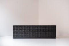 Credenza brutalista in Oak Oak tinto di nero di J. Batenburg per Mi Belgium circa 1969