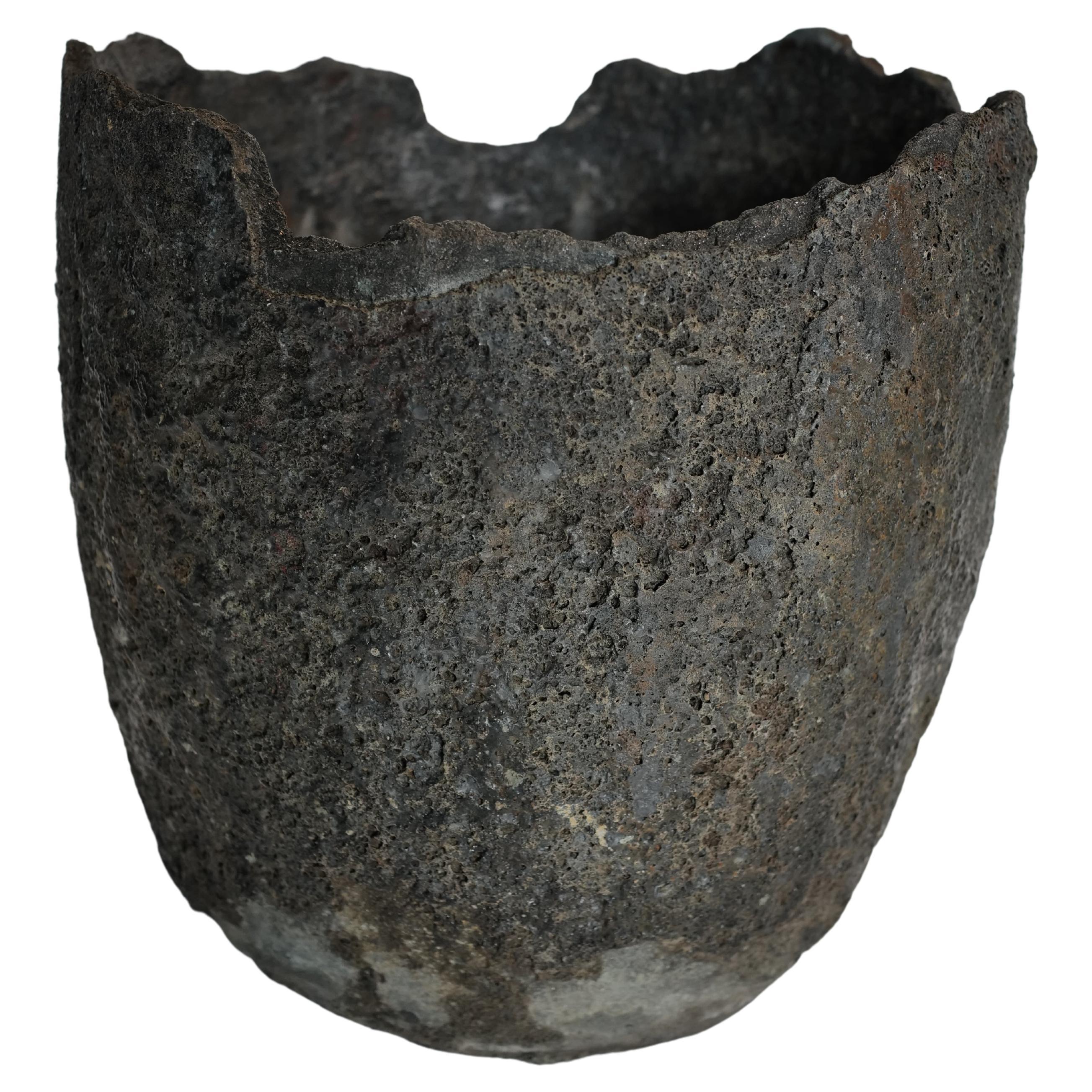 Brutalist Crucible Vessel Pot Planter For Sale