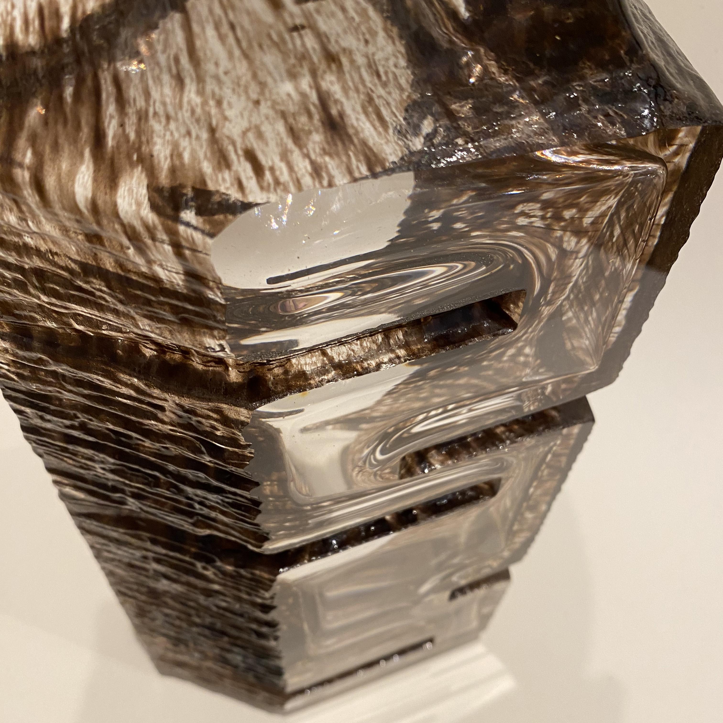 Mid-Century Modern Lampe brutaliste Argos par Cesar Baldaccini pour Daum, France, 1970
