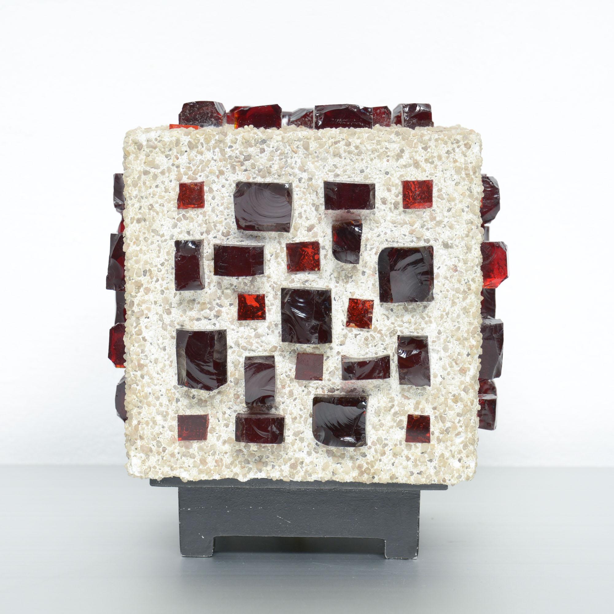 Brutalist Cube Table Lamp of the 1960s 4