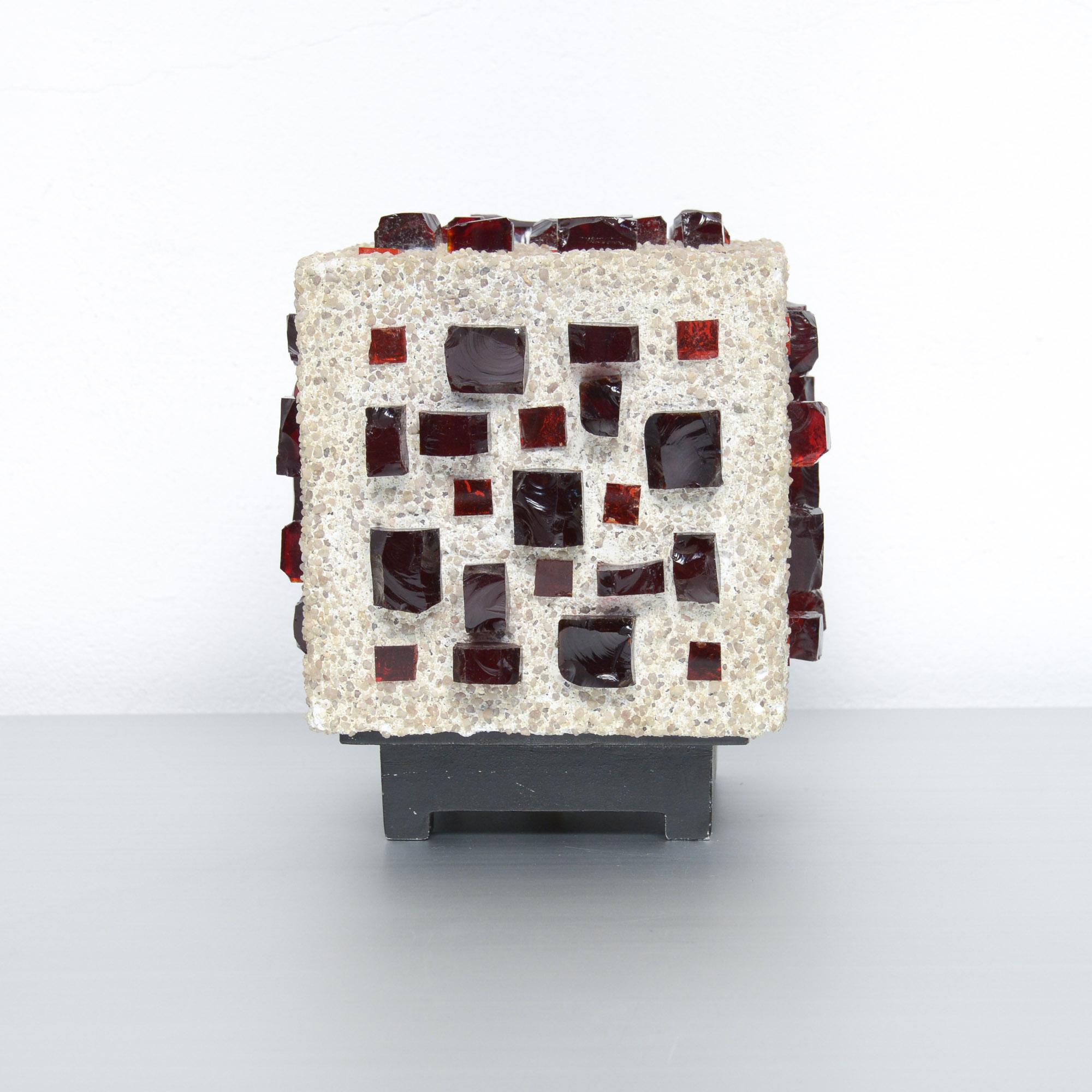 Brutalist Cube Table Lamp of the 1960s 1