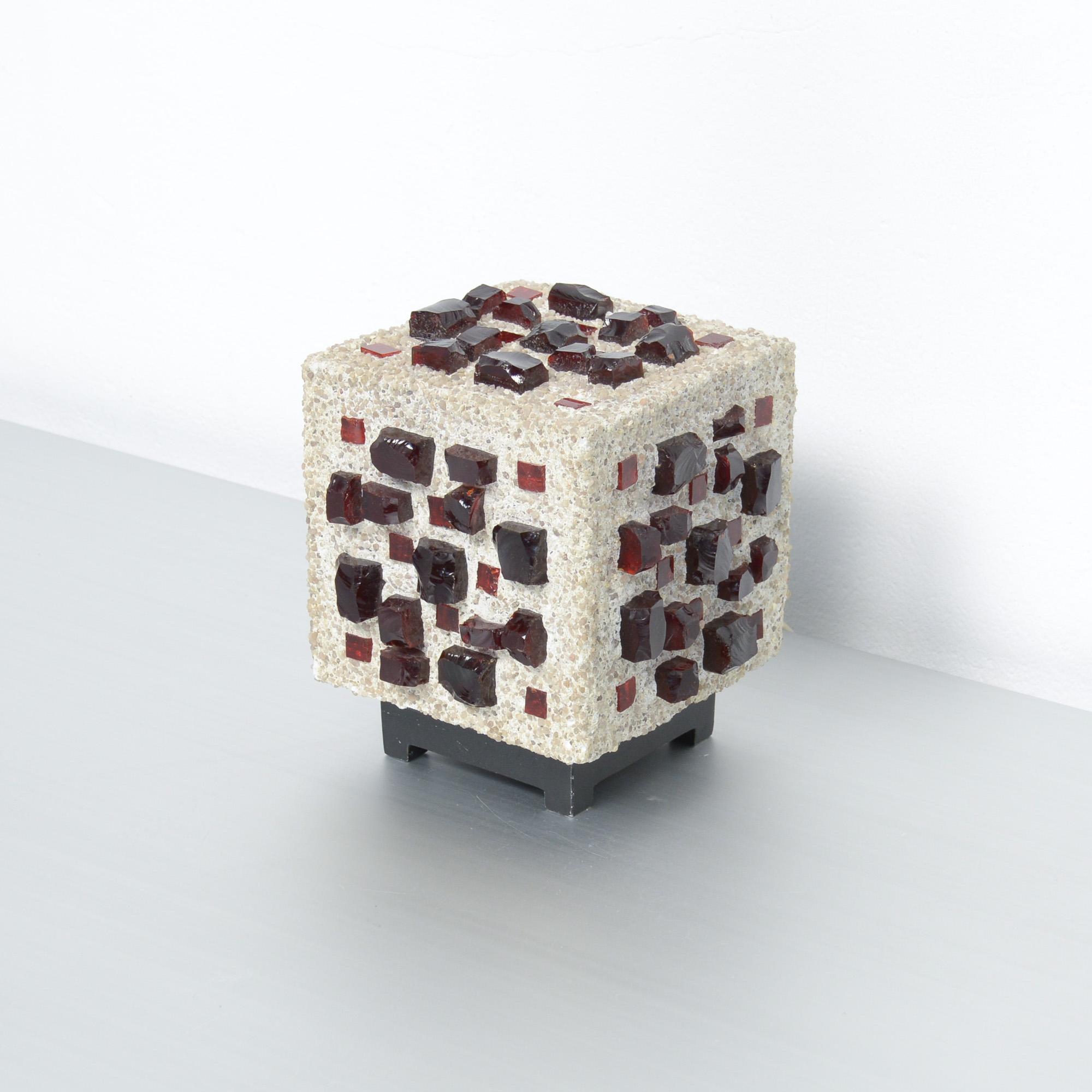 Brutalist Cube Table Lamp of the 1960s 2