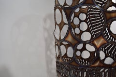 Brutalist Cut Copper Plant Stand Sculpture