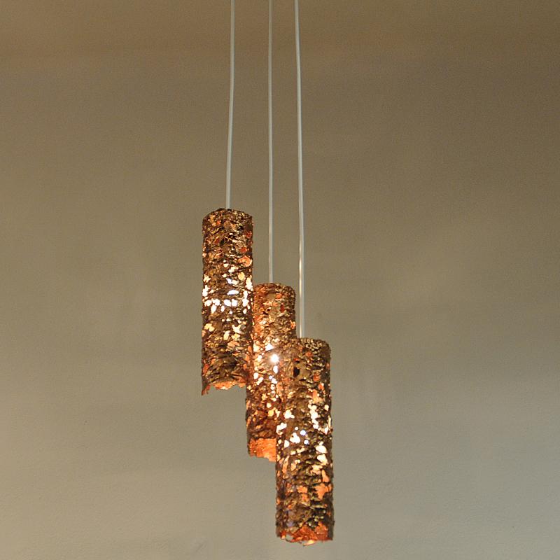 Mid-20th Century Brutalist Copper Ceilinglamp by Aimo Tukianinen 1960s, Finland