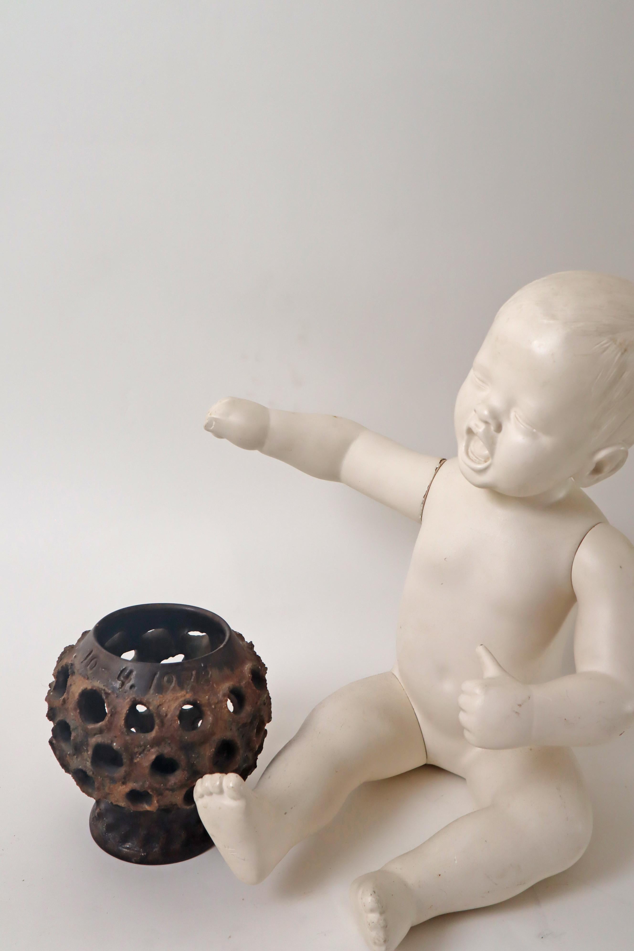 Brutalist Danish Mid Century Ceramic Candle Holder by Judi Kunst, Denmark 1970 For Sale 2
