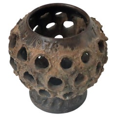 Portavelas Brutalista Danés de Cerámica de Mediados de Siglo de Judi Kunst, Dinamarca 1970