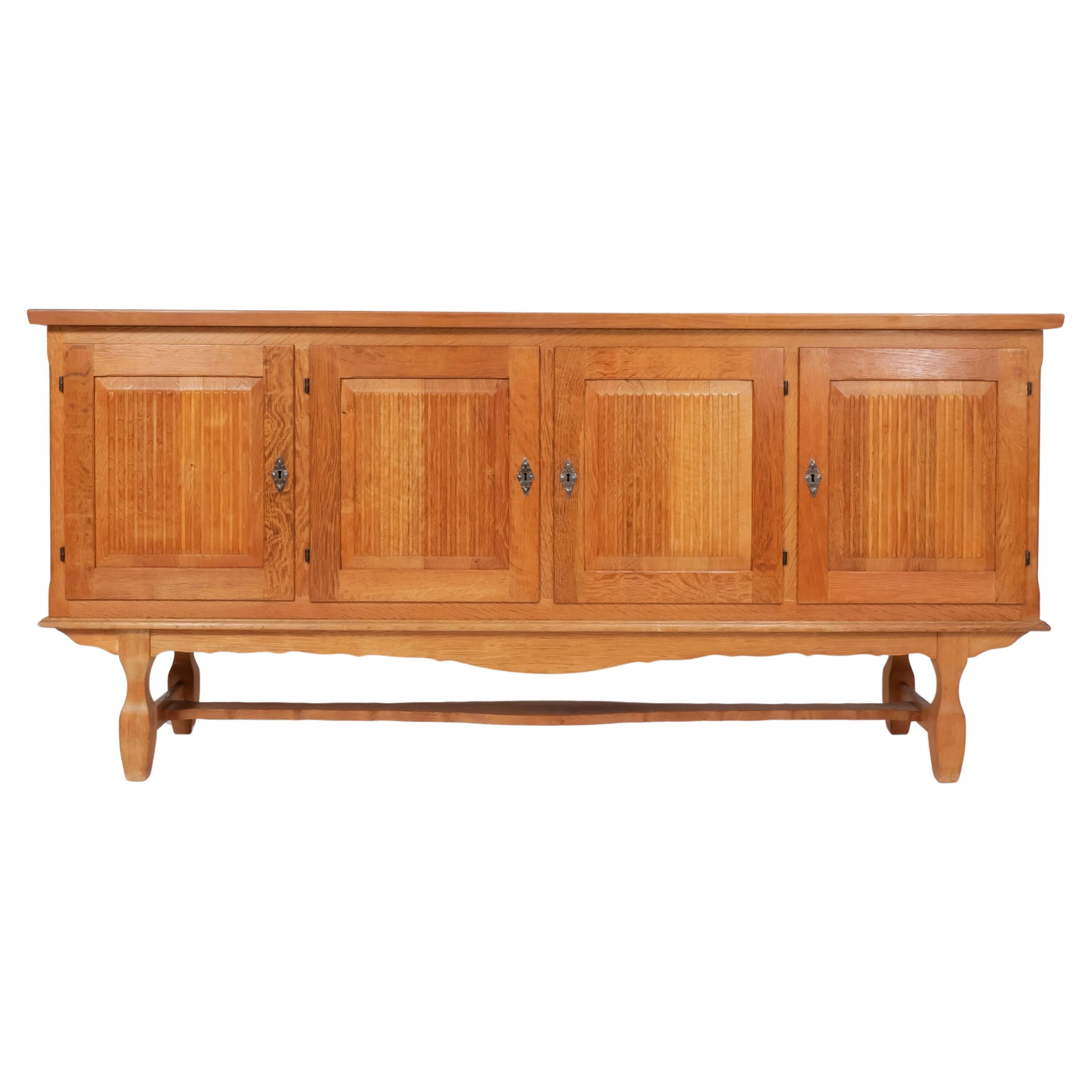 Brutalist Danish Oak Credenza