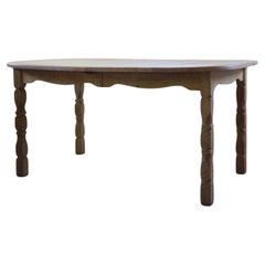 Brutalist Danish Oak Dining Table in the style of Henning Kjærnulf, 1960s