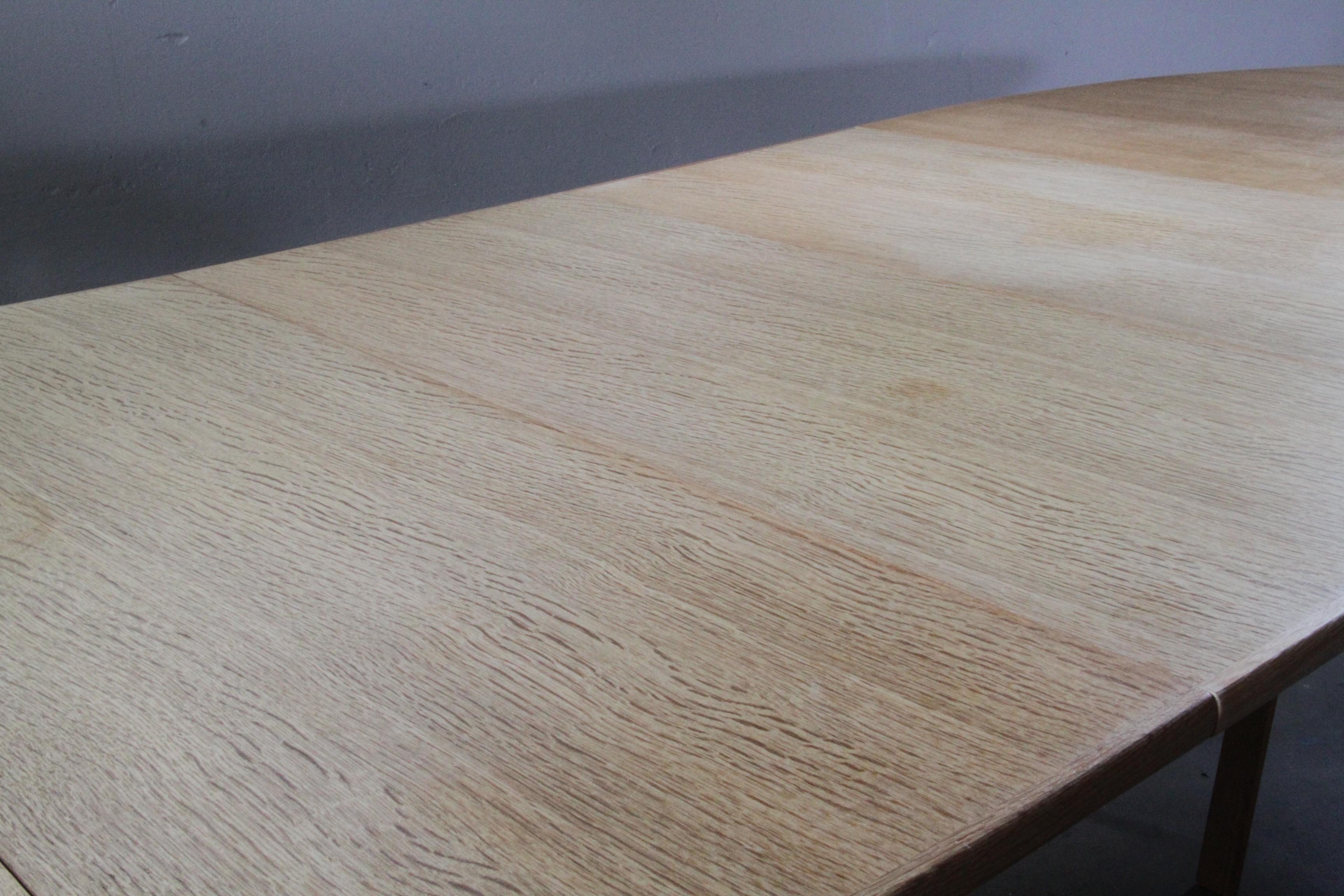 Brutalist Danish Oak Extending Dining Table in the style of Henning Kjærnulf 9