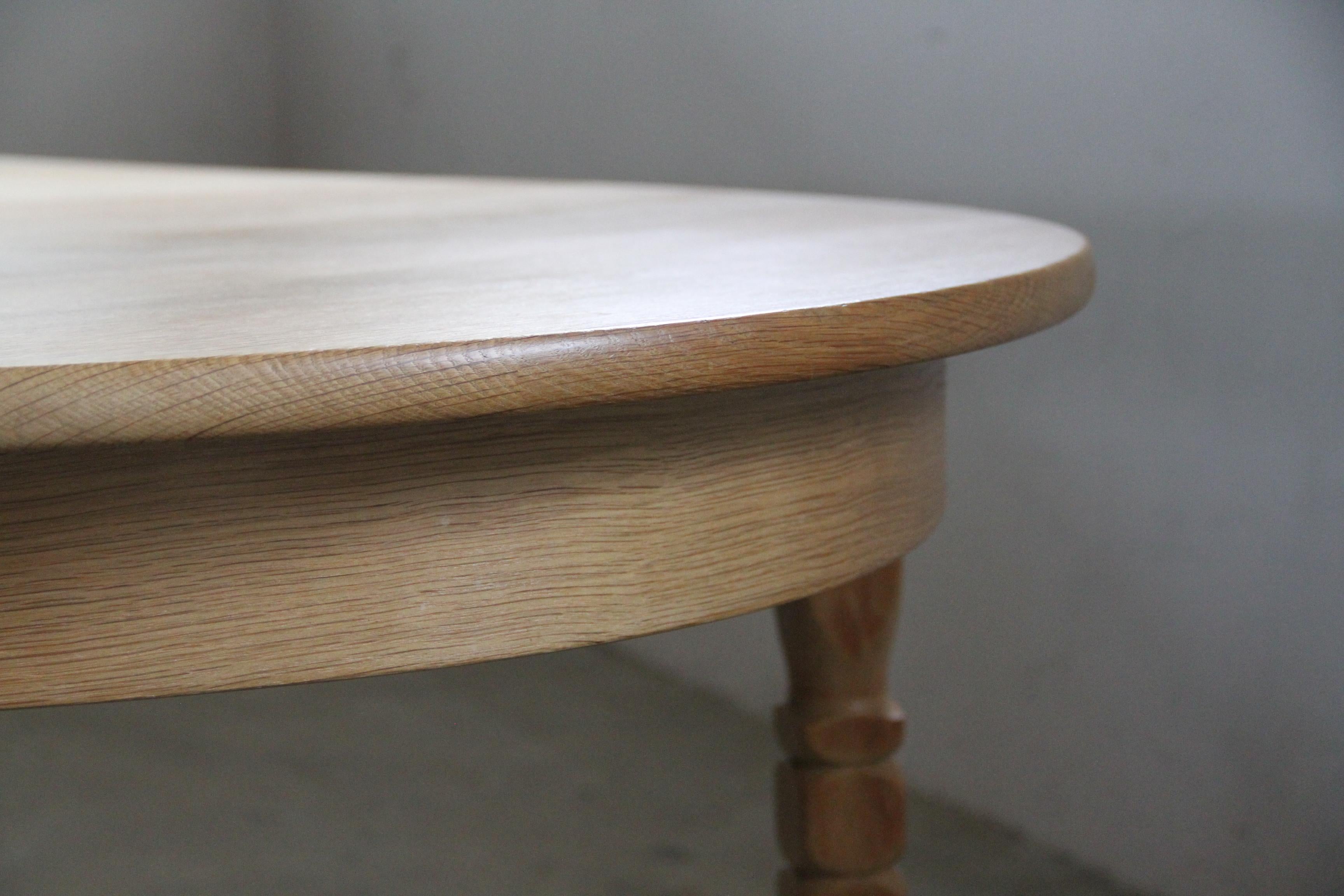Brutalist Danish Oak Extending Dining Table in the style of Henning Kjærnulf 13