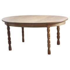 Brutalist Danish Oak Extending Dining Table in the style of Henning Kjærnulf