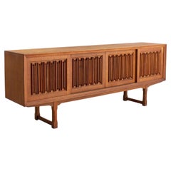Brutalist Danish Oak Sideboard Attributed to Henning Kjaernulf
