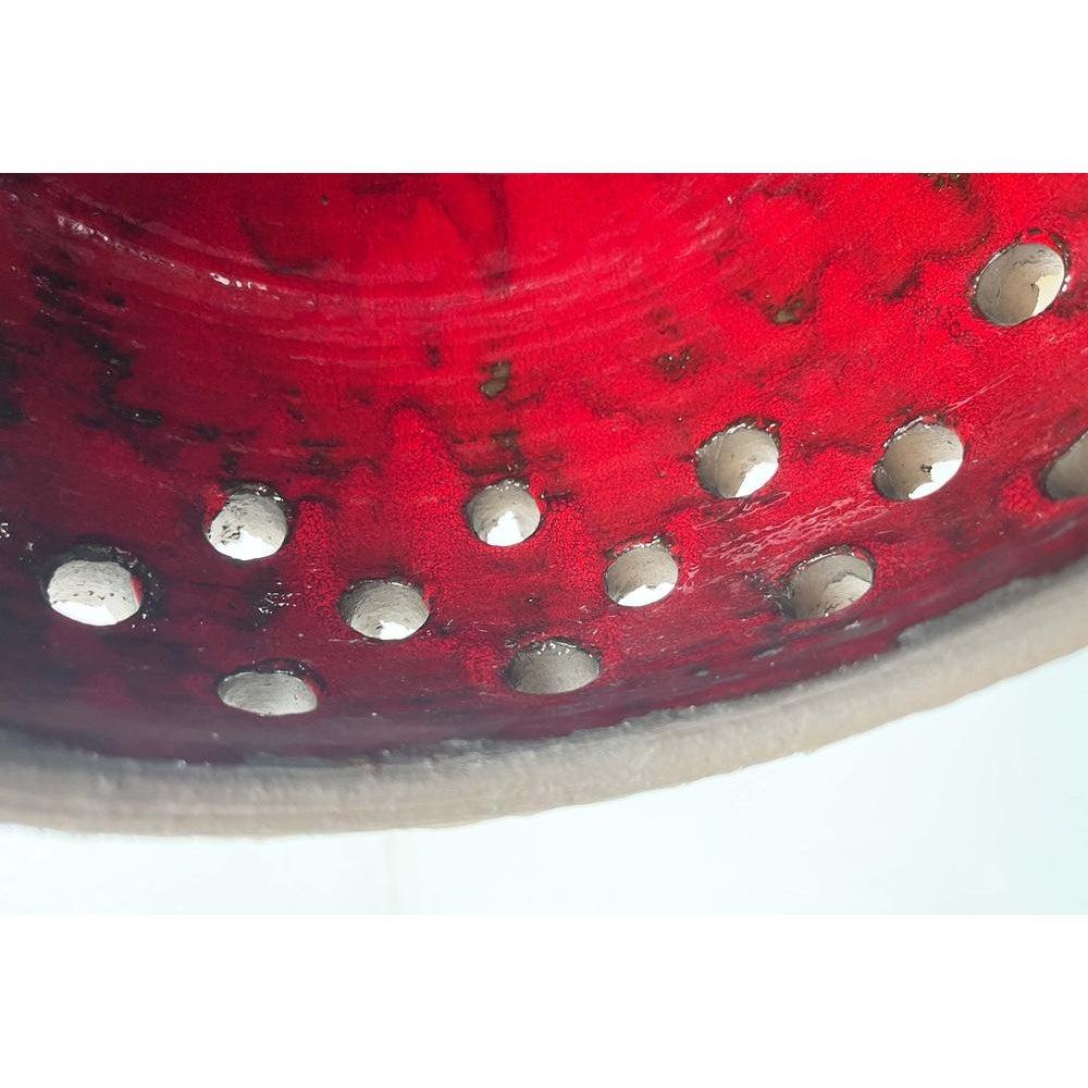 Brutalist Danish Studio Pottery Perforated Ball Pendant Lamp, 1960s For Sale 12