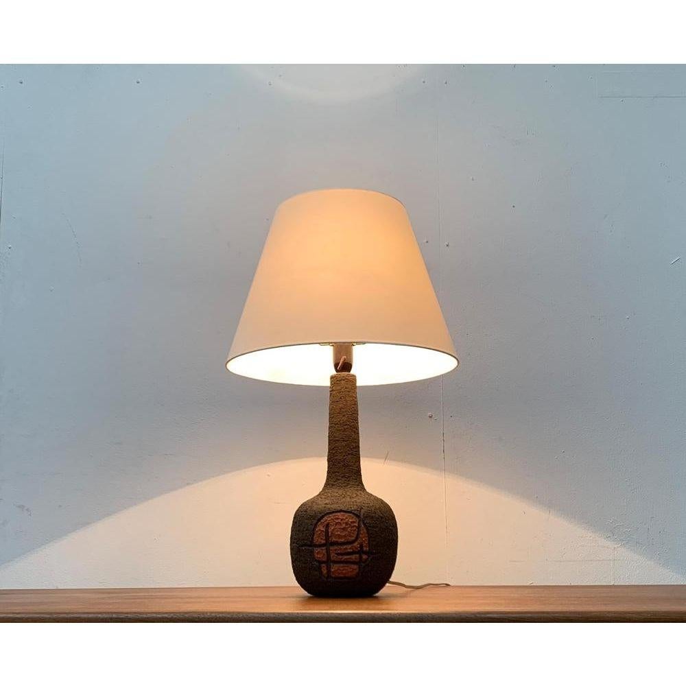 Brutalist Danish Studio Pottery Table Lamp, 1979 For Sale 5