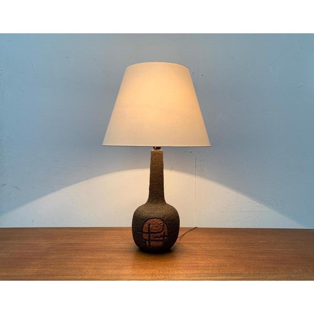 Brutalist Danish Studio Pottery Table Lamp, 1979 For Sale 6