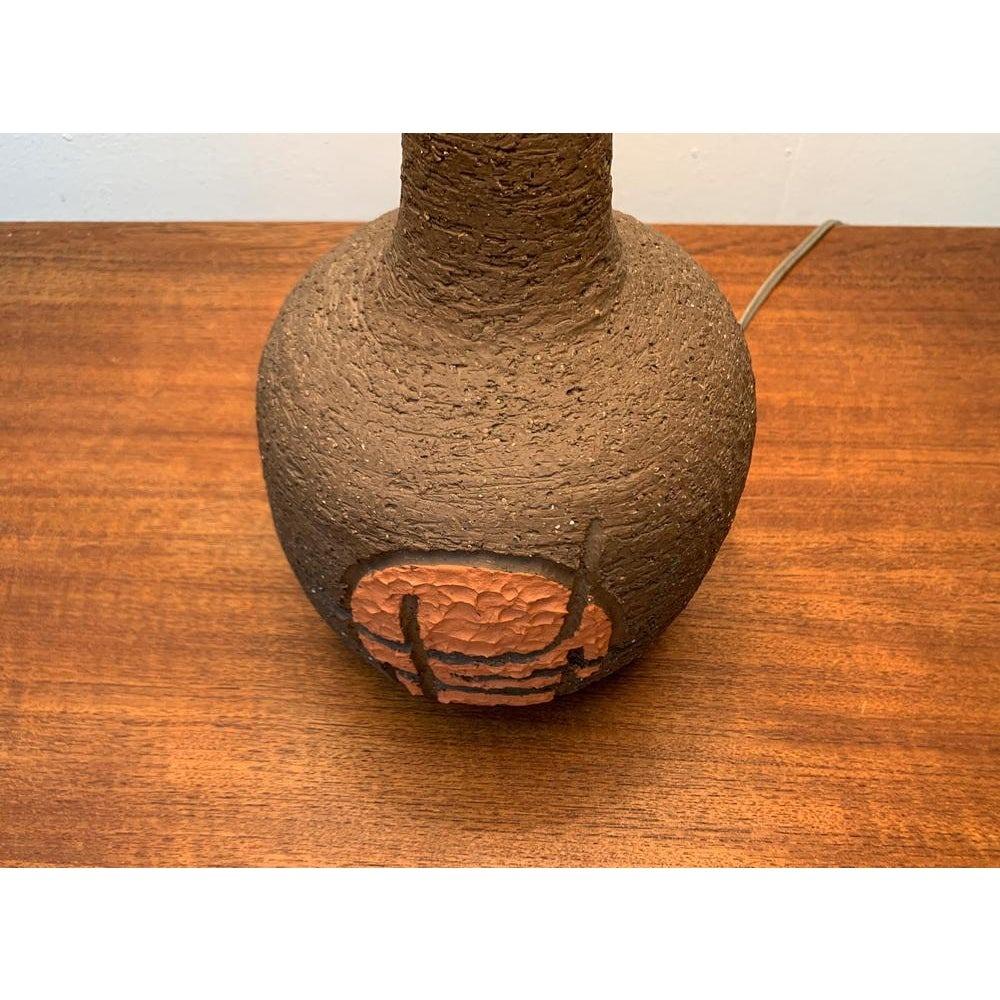 Brutalist Danish Studio Pottery Table Lamp, 1979 For Sale 7