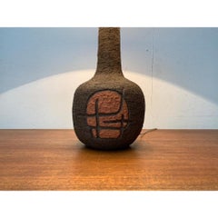 Brutalist Danish Studio Pottery Table Lamp, 1979