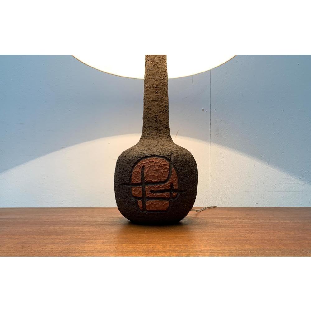 Brutalist Danish Studio Pottery Table Lamp, 1979 For Sale 1