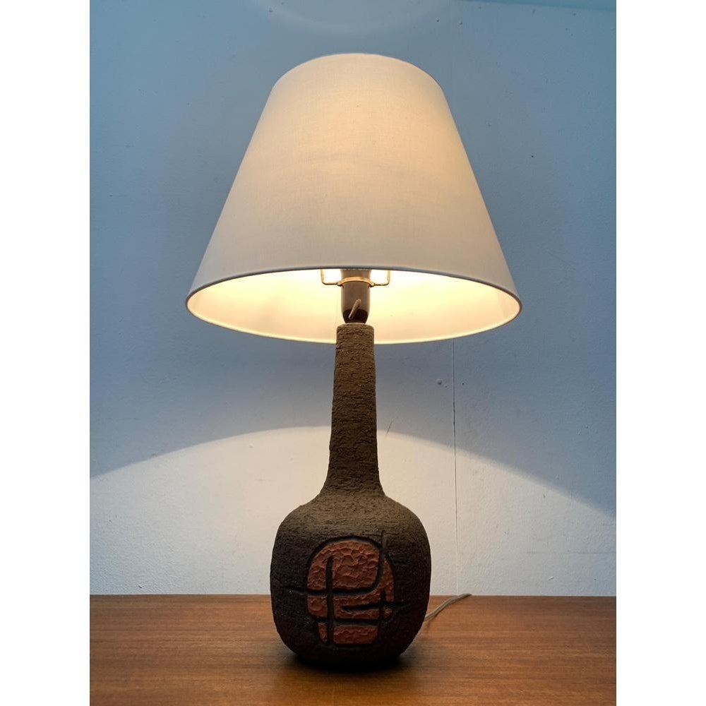 Brutalist Danish Studio Pottery Table Lamp, 1979 For Sale 2