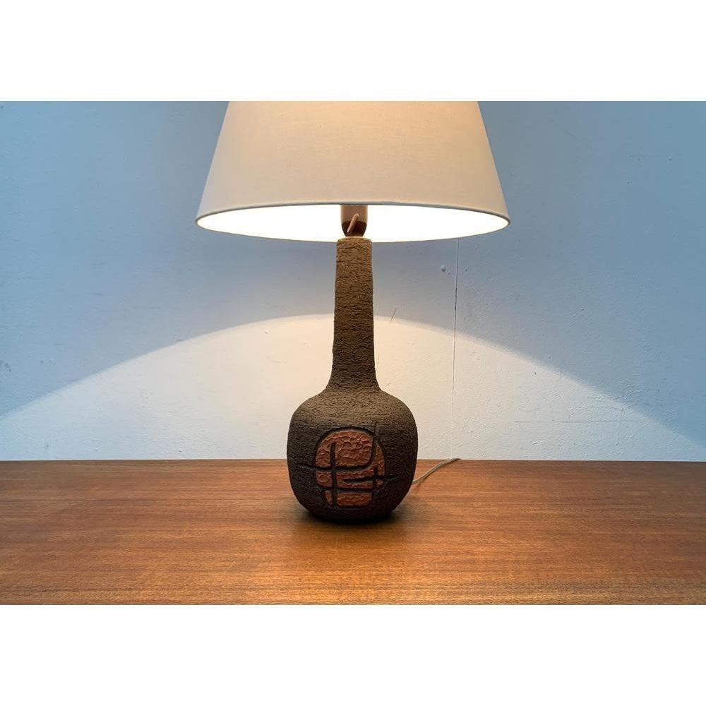 Brutalist Danish Studio Pottery Table Lamp, 1979 For Sale 3