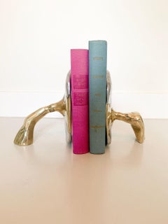 Brutalist David Marshall Bookends in Brass and Aluminium