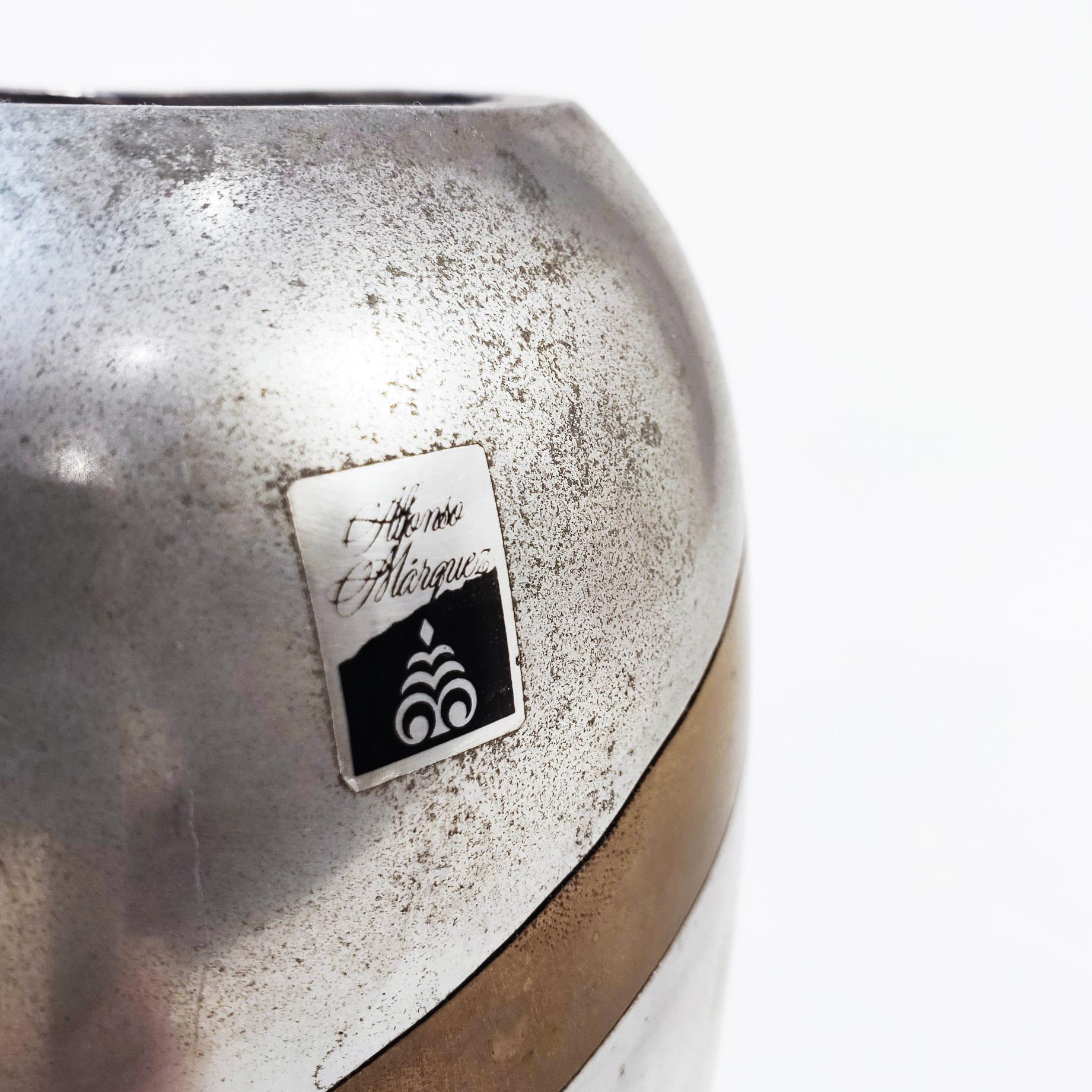 Brutalist David Marshall's style vases by Alfonso Márquez, Spain, 1970s For Sale 3