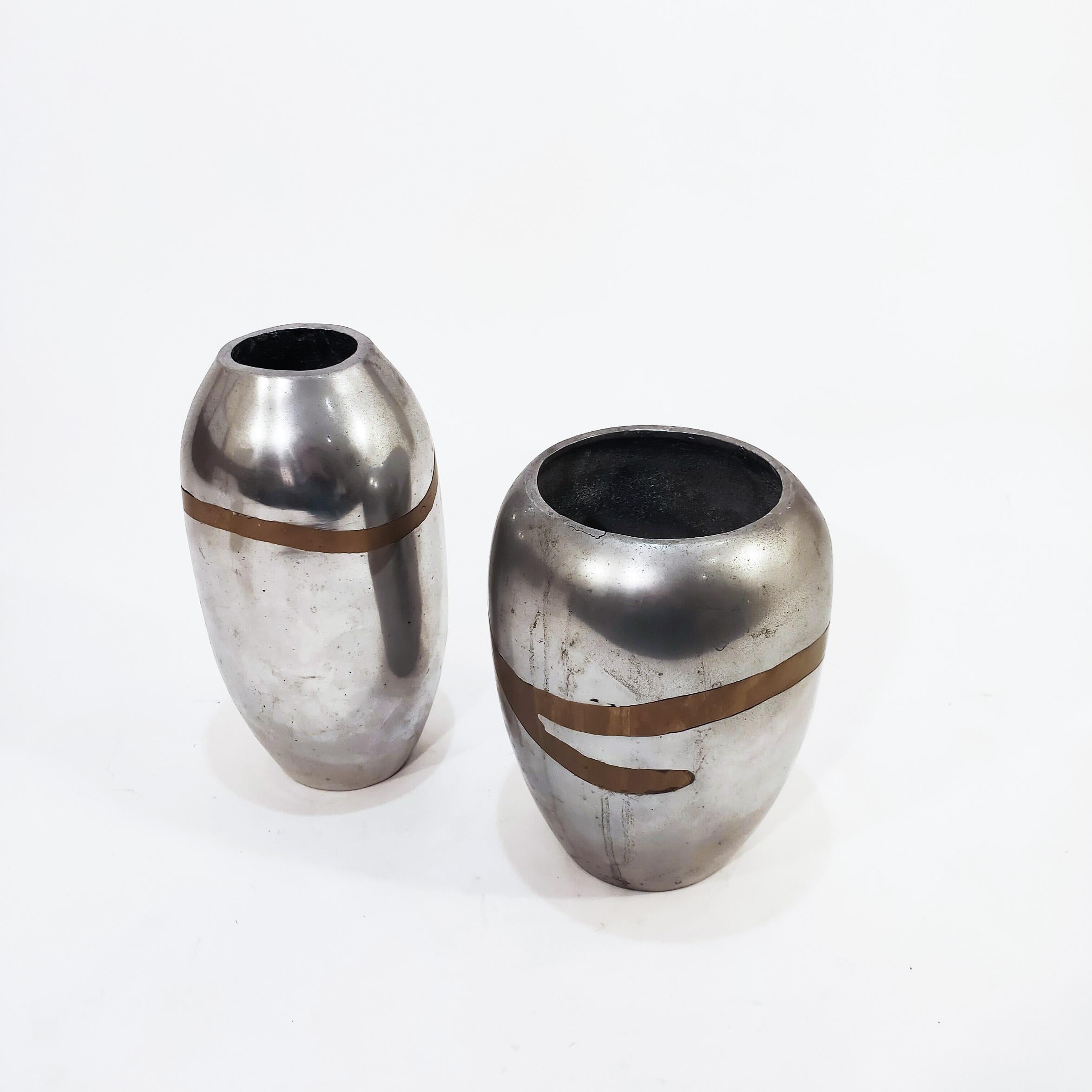 Spanish Brutalist David Marshall's style vases by Alfonso Márquez, Spain, 1970s For Sale