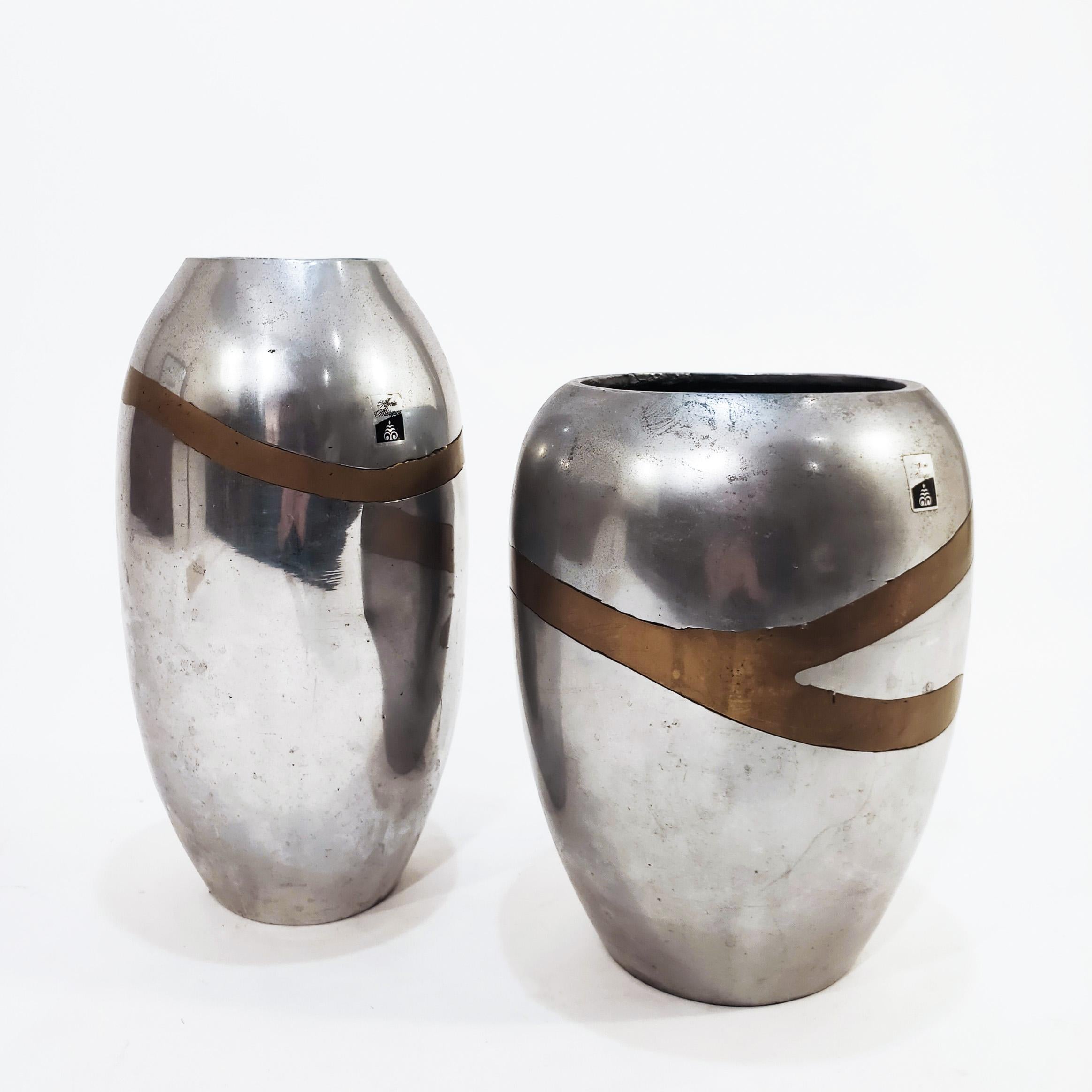 Cast Brutalist David Marshall's style vases by Alfonso Márquez, Spain, 1970s For Sale