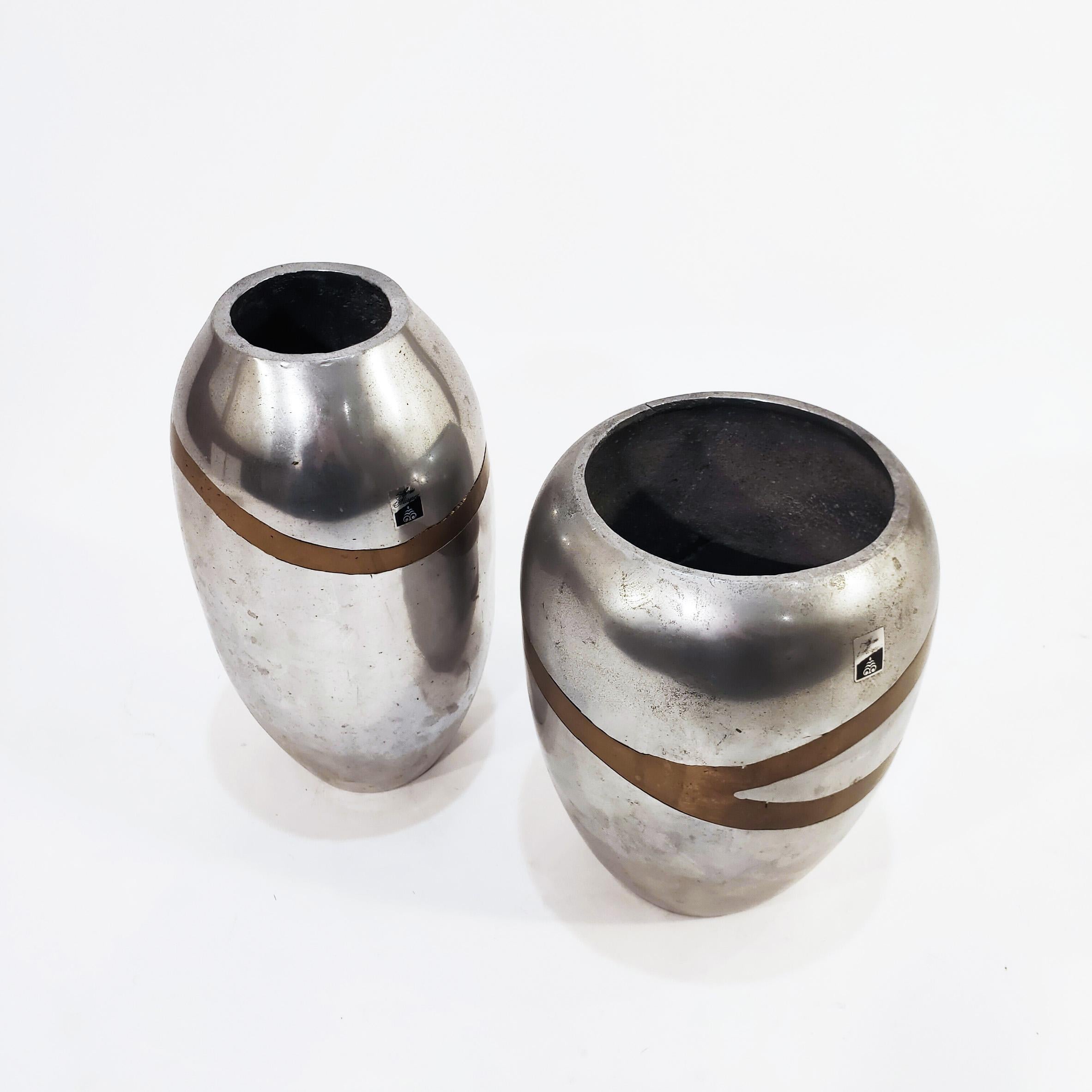Late 20th Century Brutalist David Marshall's style vases by Alfonso Márquez, Spain, 1970s For Sale