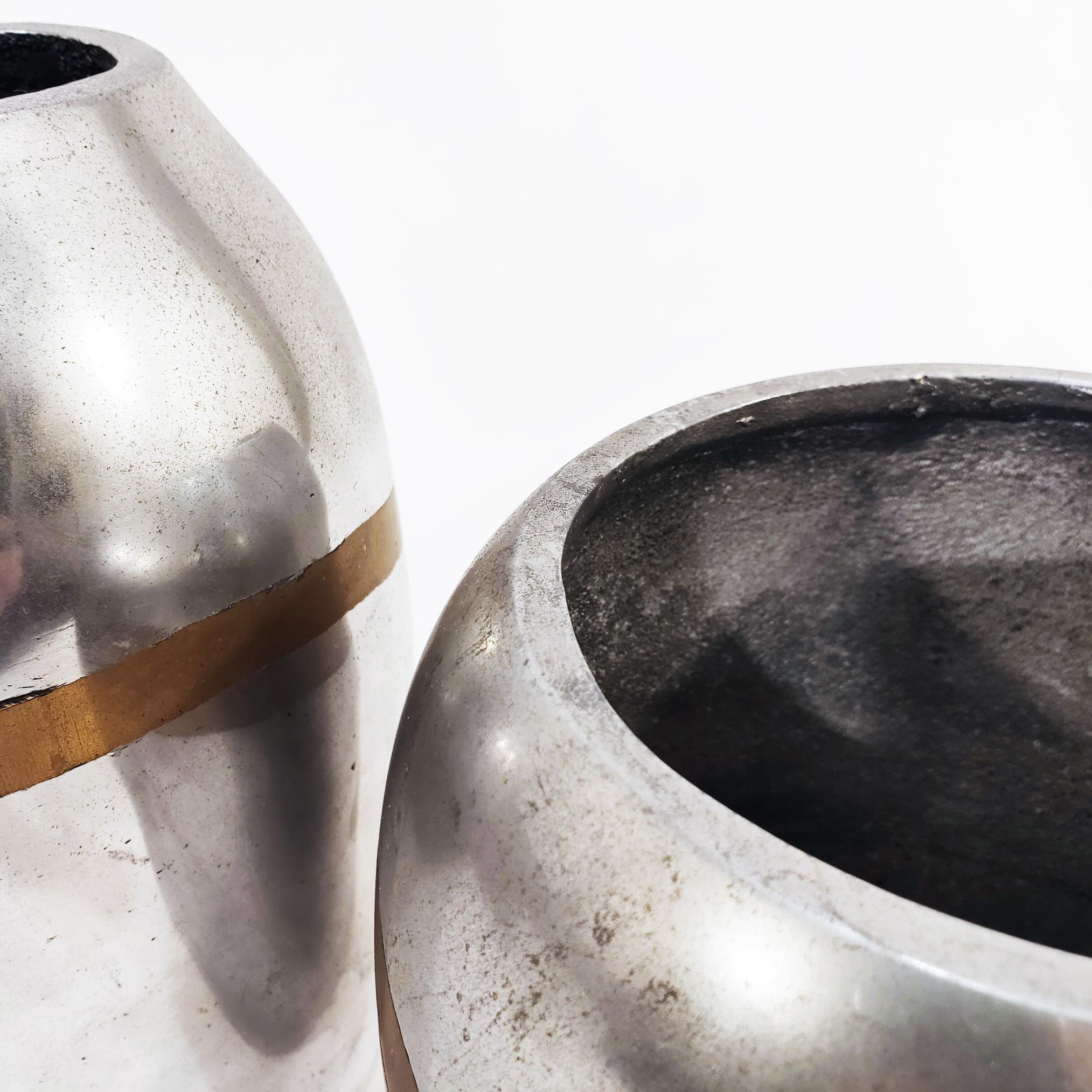 Brutalist David Marshall's style vases by Alfonso Márquez, Spain, 1970s For Sale 1