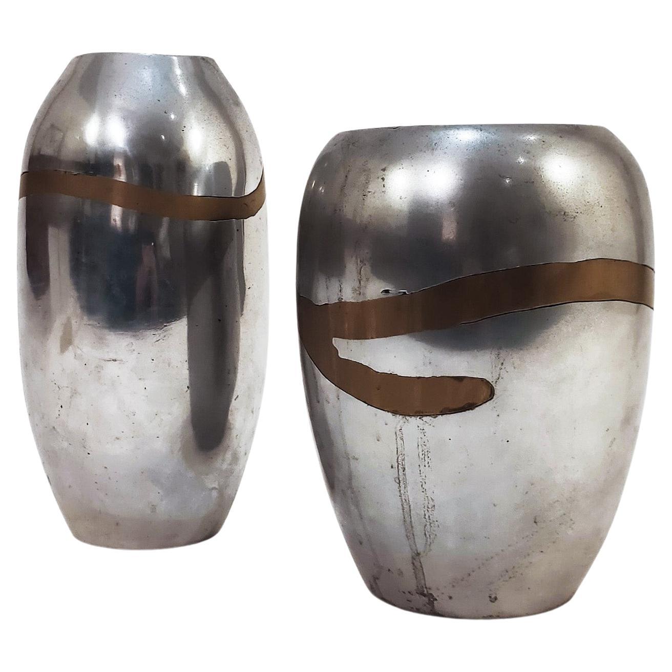 Brutalist David Marshall's style vases by Alfonso Márquez, Spain, 1970s For Sale