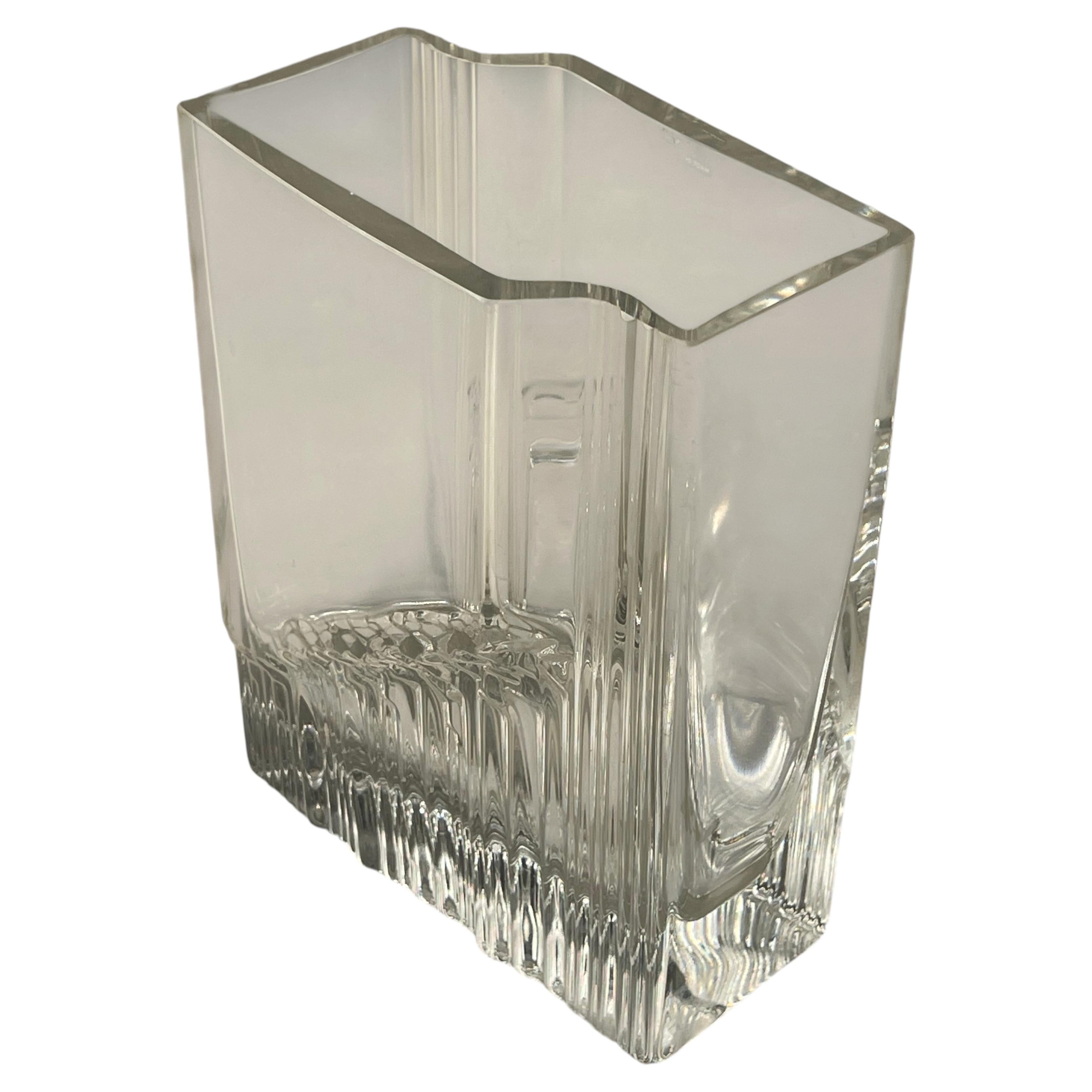 Jarrón decorativo de cristal de estilo brutalista «Sointu», diseñado por Tapio Wirkkala para Littala, década de los 60
