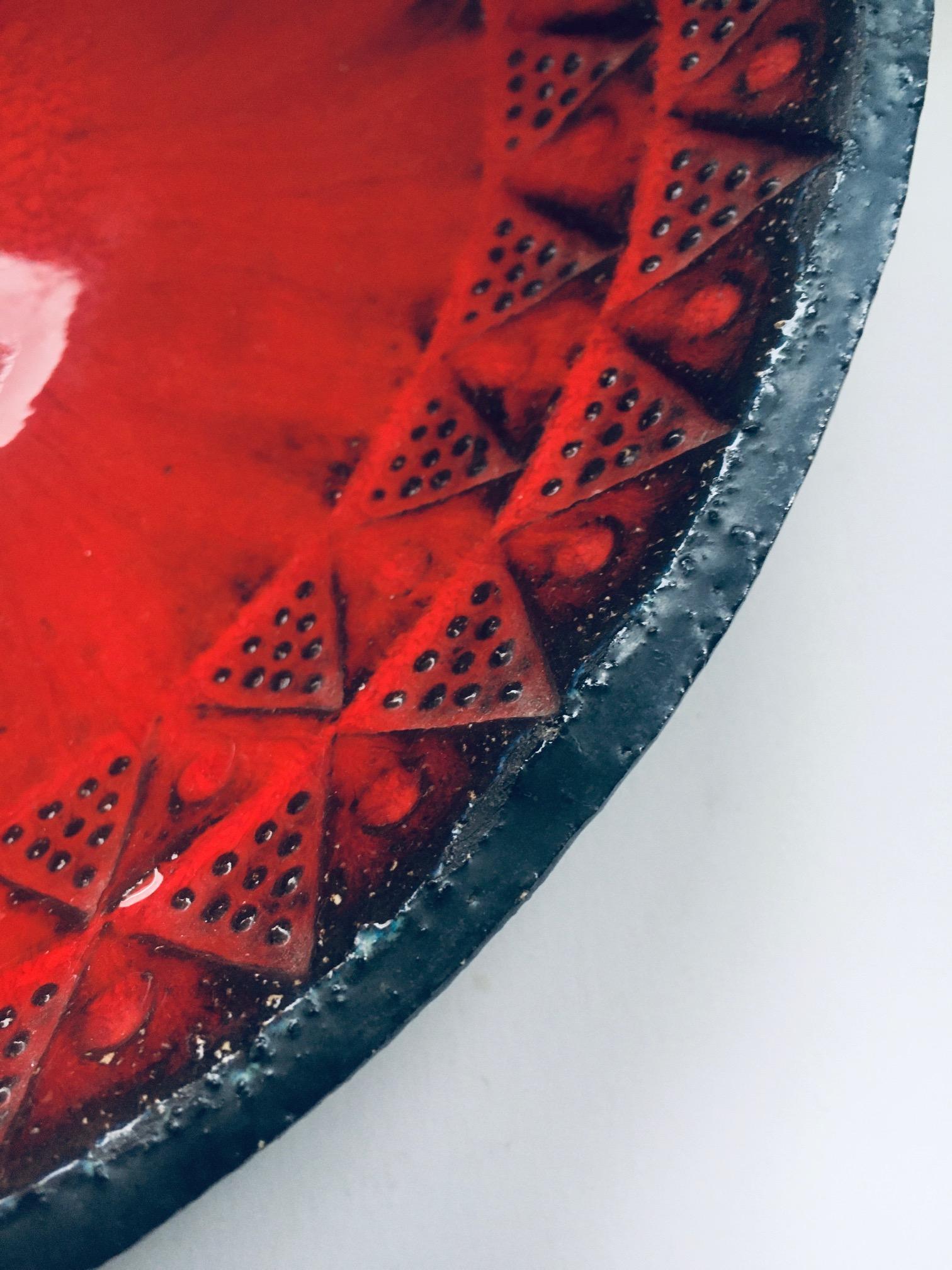 Brutalist Design Art Ceramic Bowl by Jan Nolf, Perignem Belgium 1950's For Sale 5