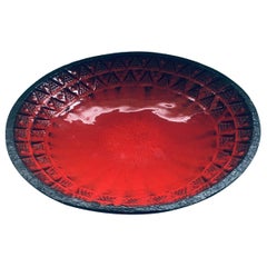 Brutalist Design Art Ceramic Bowl by Jan Nolf, Perignem Belgium 1950's