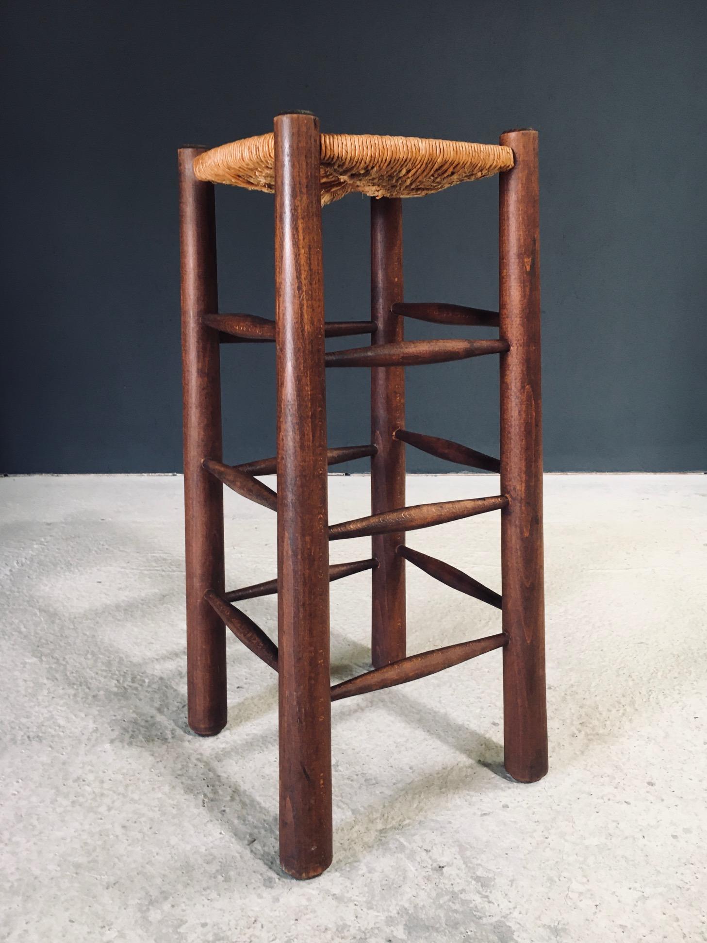 Barhocker im brutalistischen Design von Charles Dudouyt, Frankreich 1940er Jahre im Angebot 6