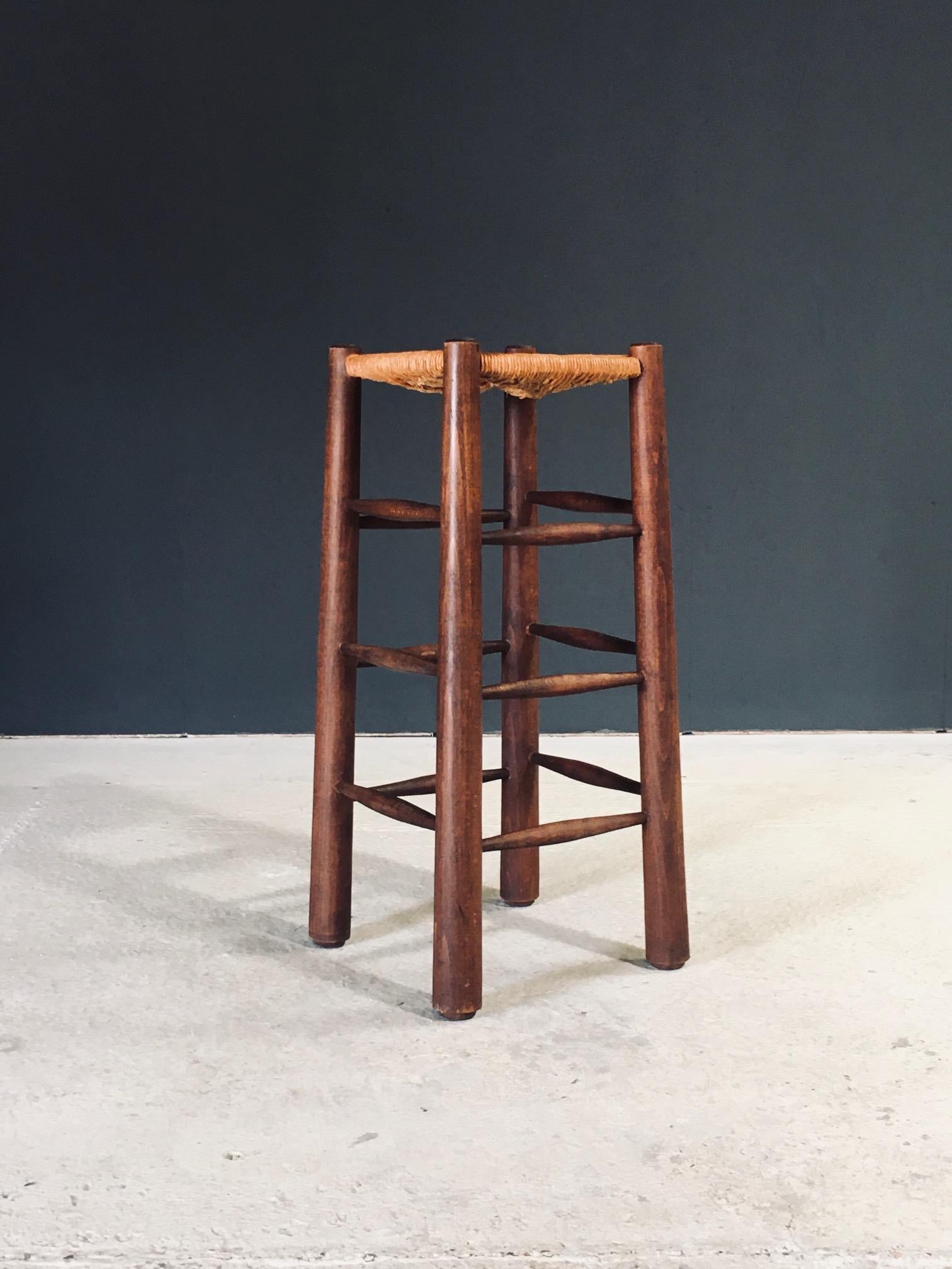 Barhocker im brutalistischen Design von Charles Dudouyt, Frankreich 1940er Jahre im Angebot 8