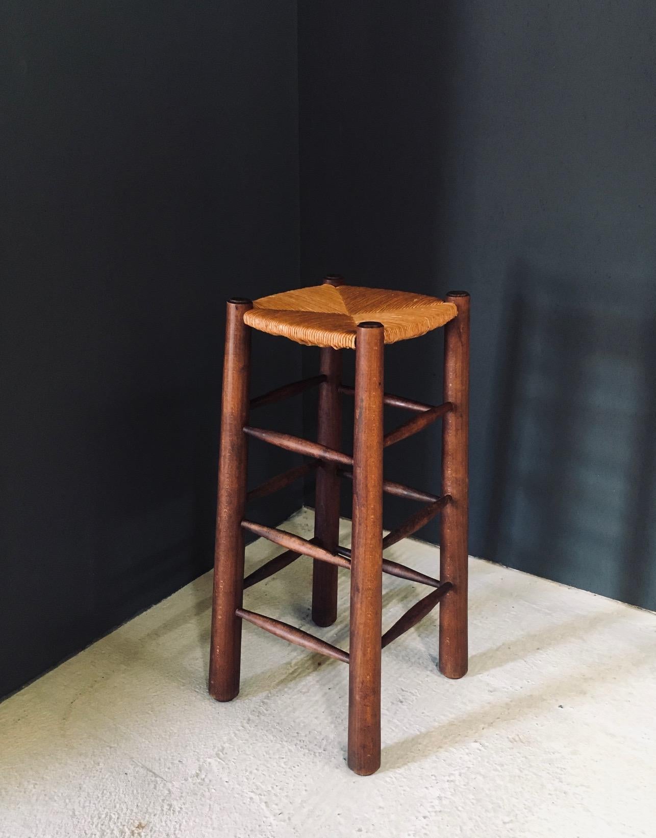 Barhocker im brutalistischen Design von Charles Dudouyt, Frankreich 1940er Jahre (Französisch) im Angebot